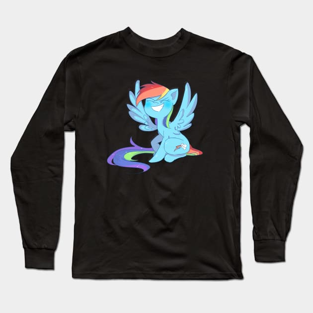 Rainbow Smile Long Sleeve T-Shirt by shadowllamacorn